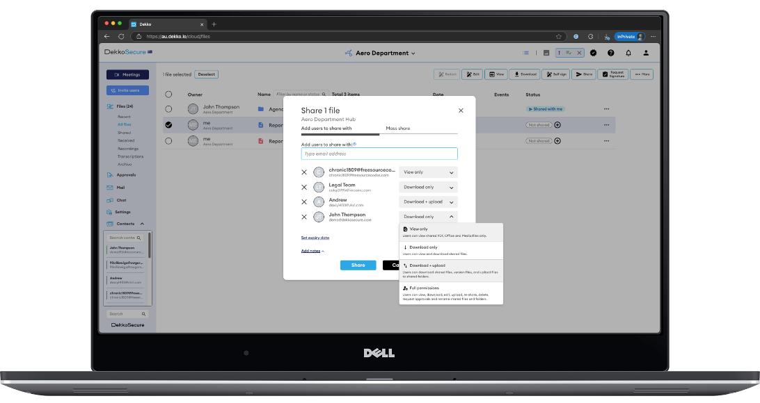 DekkoCORE | Zero-Knowledge Encrypted File Sharing and Collaboration
